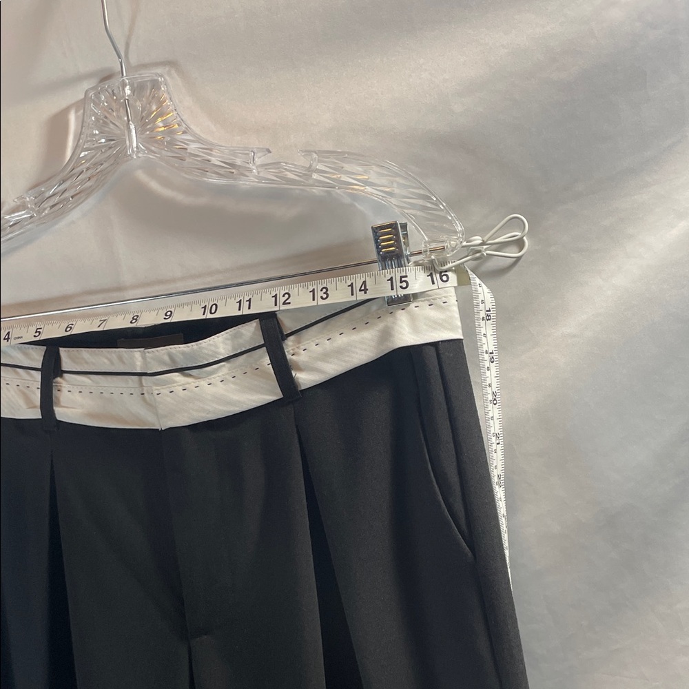 Sans Souci Elegant Black Flare Pants with a White Trim - Picture 5 of 11